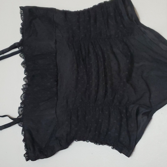 NWT BCBGMAXAZRIA BLACK TULLE BODYSUIT W/ADJUSTABLE STRAPS &SNAPS IN CROTCH SZ LG - Picture 12 of 16